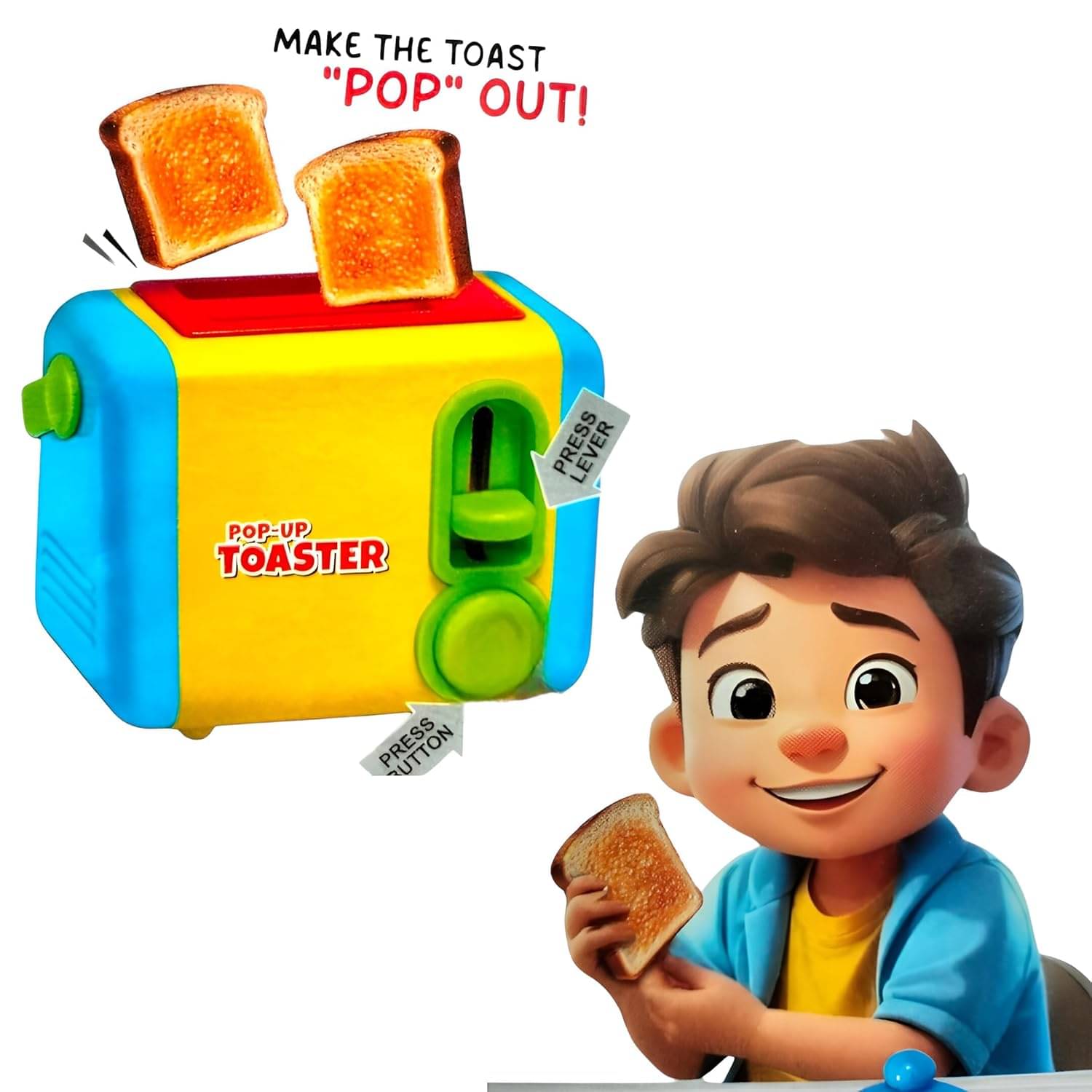     			Pop Up Toaster Role & Pretend Play Toy 8 Pieces -( Multi-color)