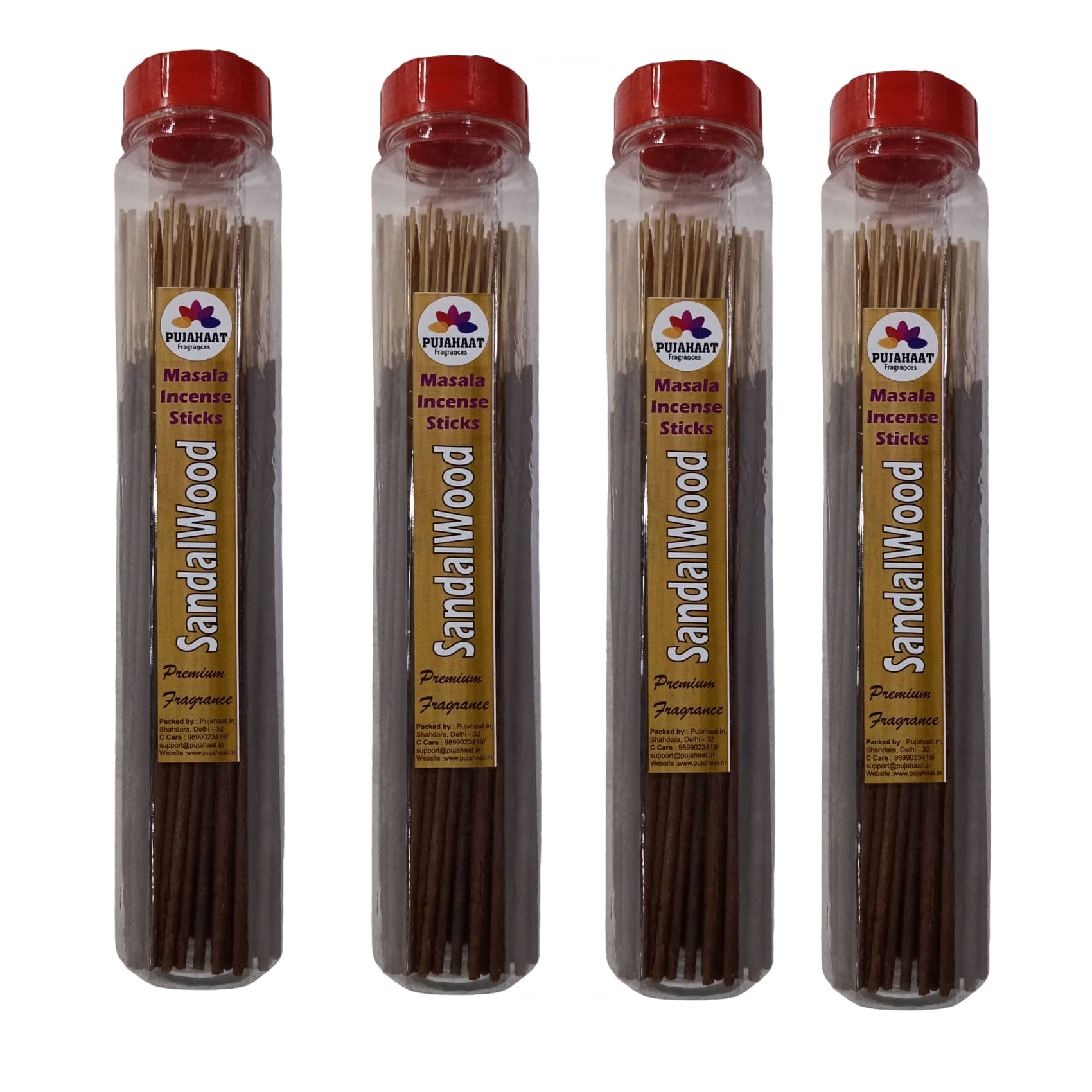     			Pujahaat Incense Stick Chandan 400 gm ( Pack of 4 )