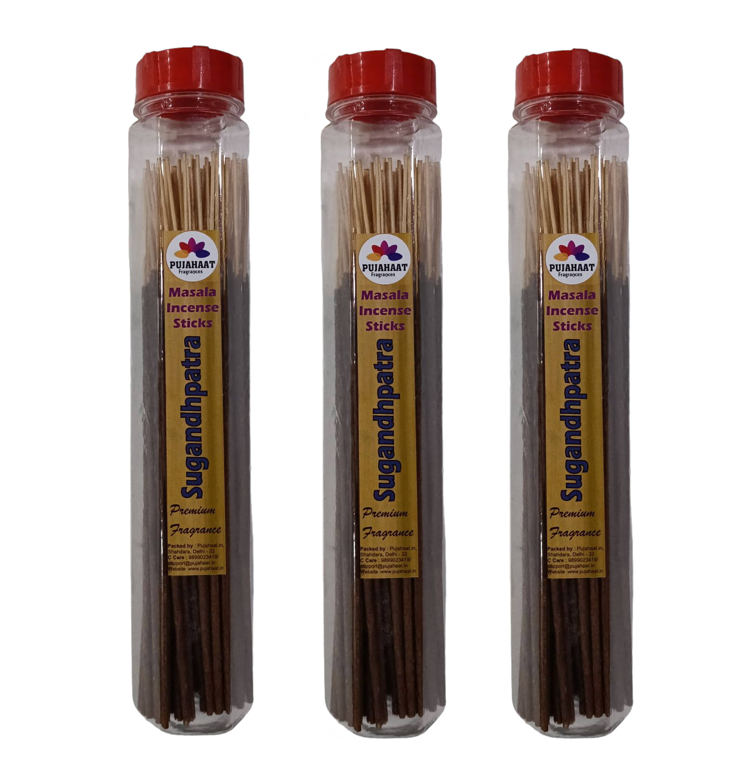    			Pujahaat Incense Stick Perfumed Scented 300 gm ( Pack of 3 )