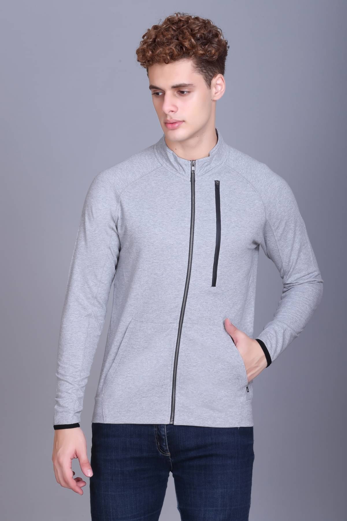 RF RAVES Fleece High Neck Men's Sweatshirt - Grey ( Pack of 1 ) RF RAVES Fleece High Neck Men's Sweatshirt - Grey ( Pack of 1 )
