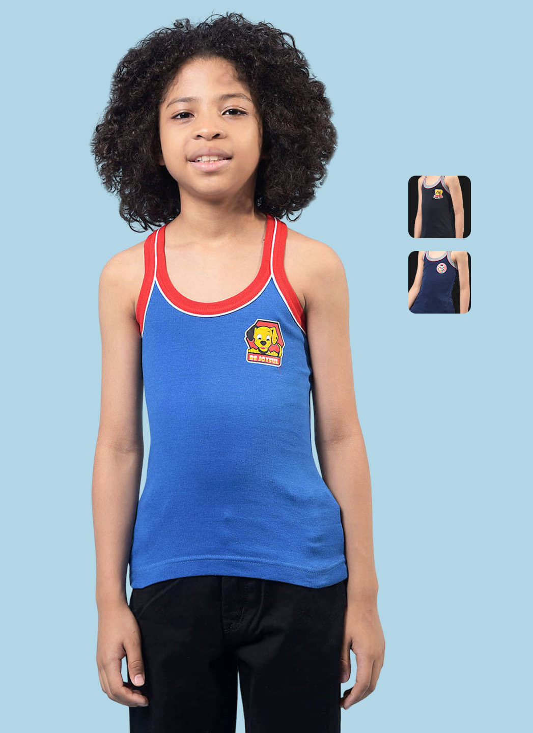     			RKG Pack of 3 Boys Cotton Blend Vest ( Multicolor 10 )