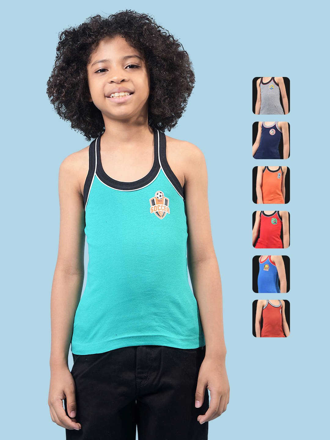 RKG Pack of 7 Boys Cotton Blend Vest ( Multicolor 14 ) RKG Pack of 7 Boys Cotton Blend Vest ( Multicolor 14 )