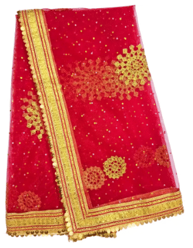     			SKY CLOUD Women Net Dupatta ( Red , Pack of 1 )