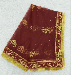     			SKY CLOUD Women Net Dupatta ( Maroon , Pack of 1 )