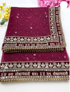     			SKY CLOUD Women Net Dupatta ( Wine , Pack of 1 )