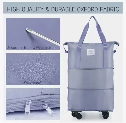     			SUNESH CREATION 66 Ltrs Blue Fabric Duffle Trolley