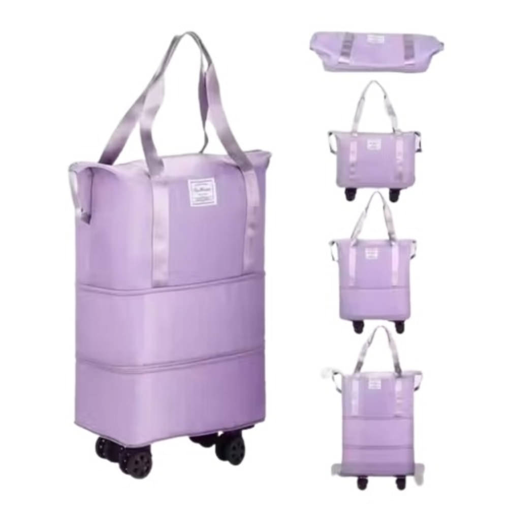     			SUNESH CREATION 66 Ltrs Purple Fabric Duffle Trolley