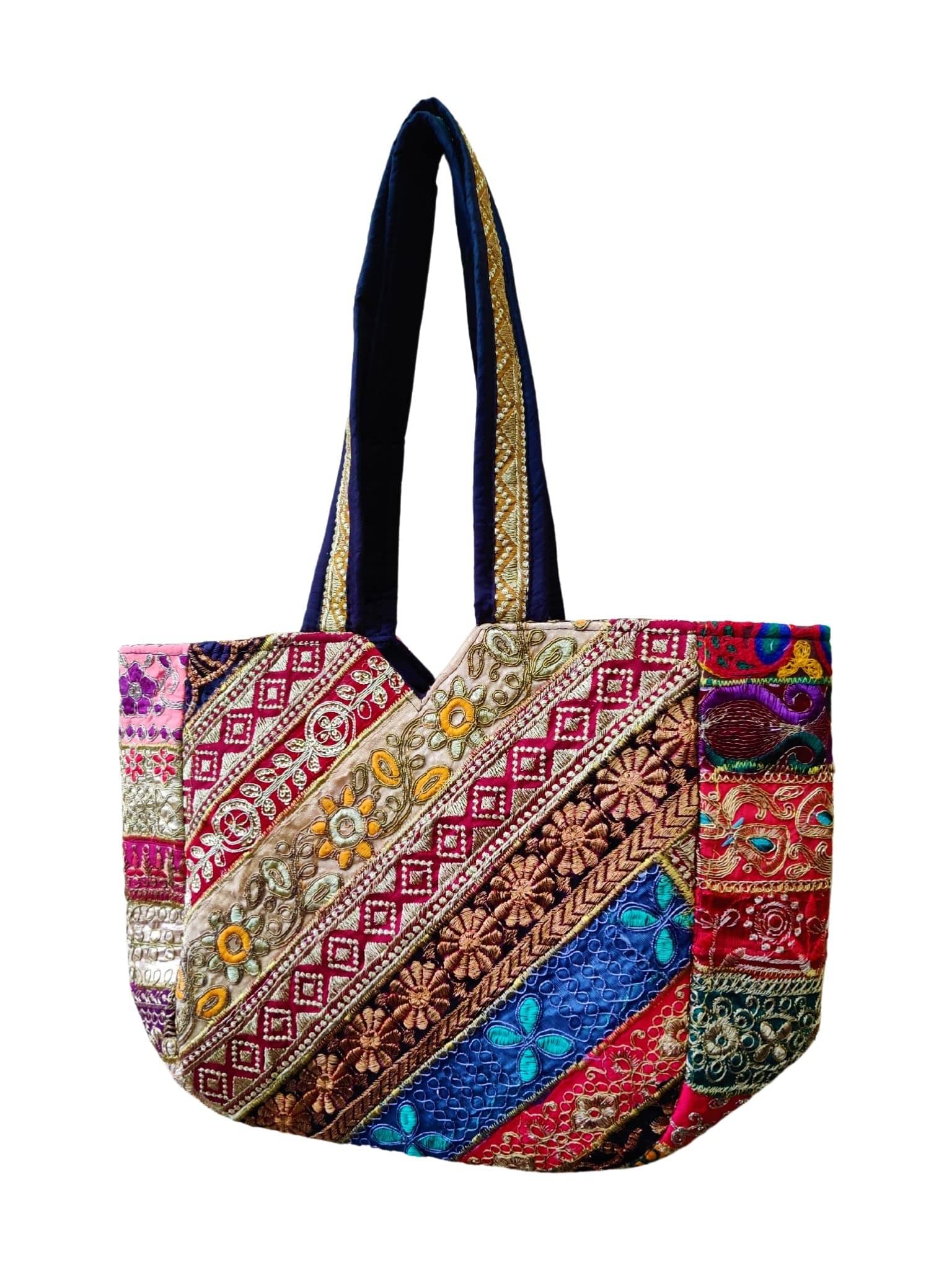     			SUTLIYAN Handheld Bag Canvas Set of 1 ( Multicolor )