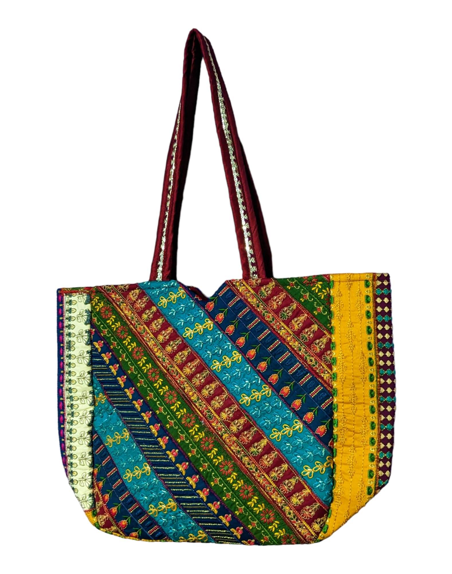     			SUTLIYAN Handheld Bag Canvas Set of 1 ( Multicolor )