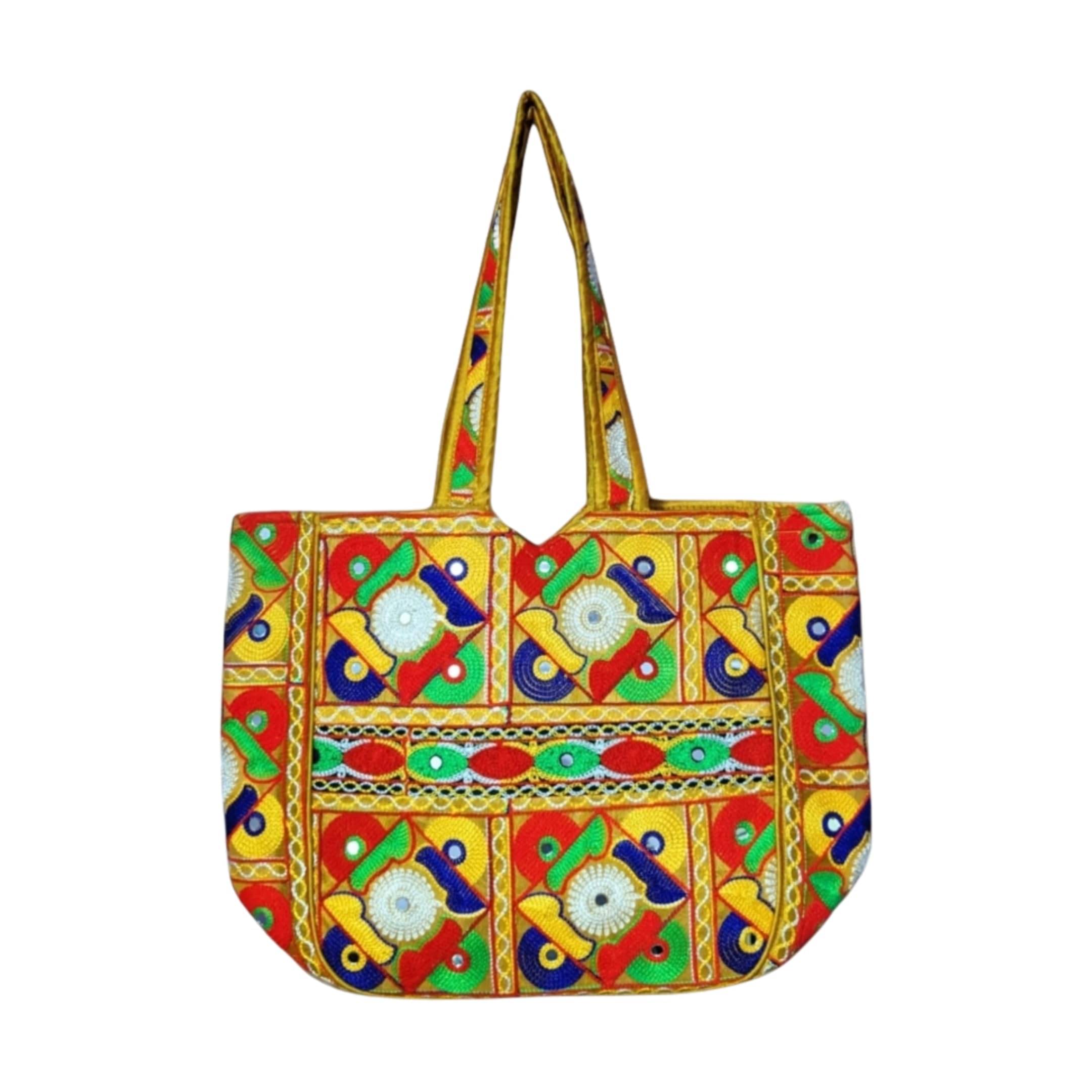     			SUTLIYAN Handheld Bag Fabric Set of 1 ( Yellow )