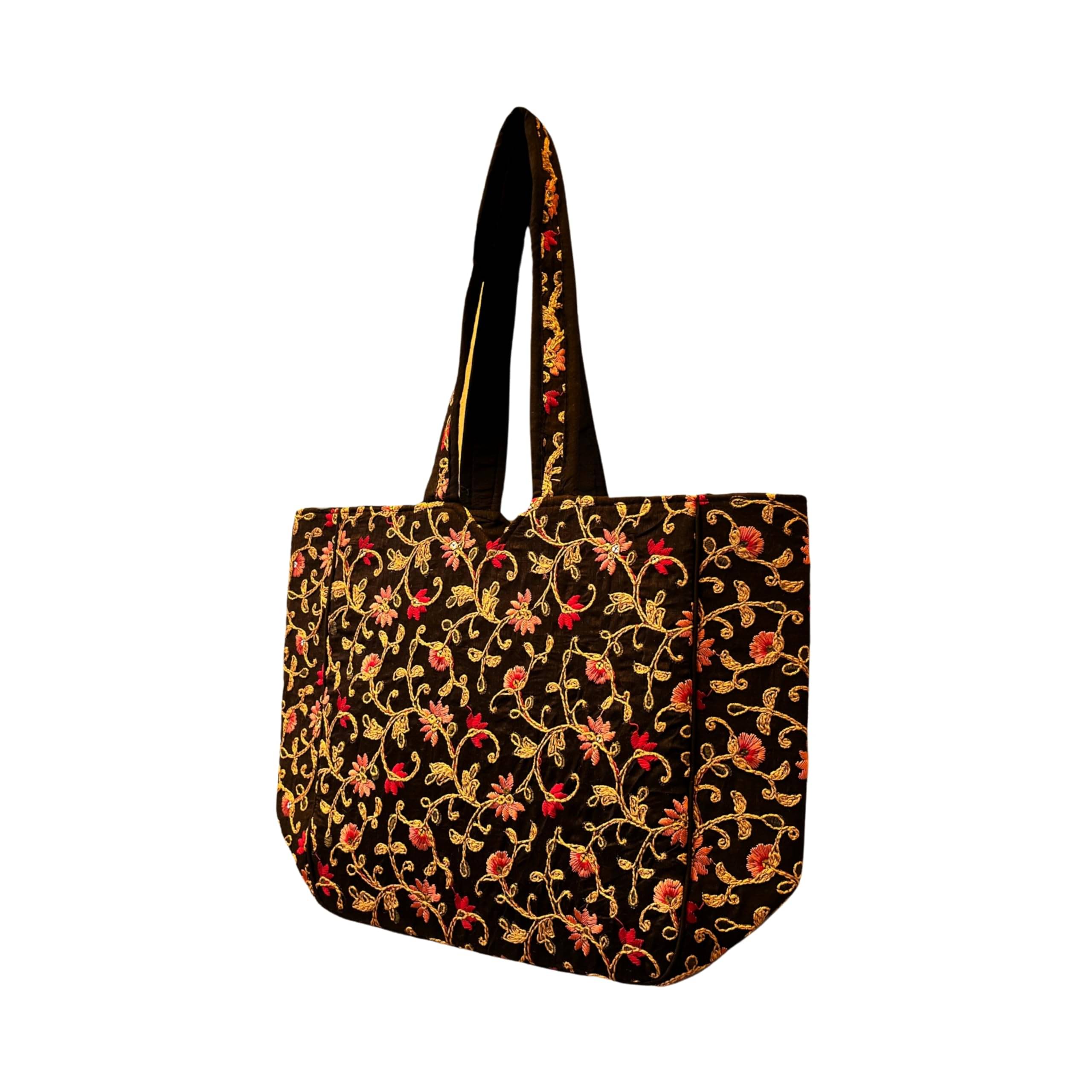     			SUTLIYAN Tote Bag Jute Set of 1 ( Black )