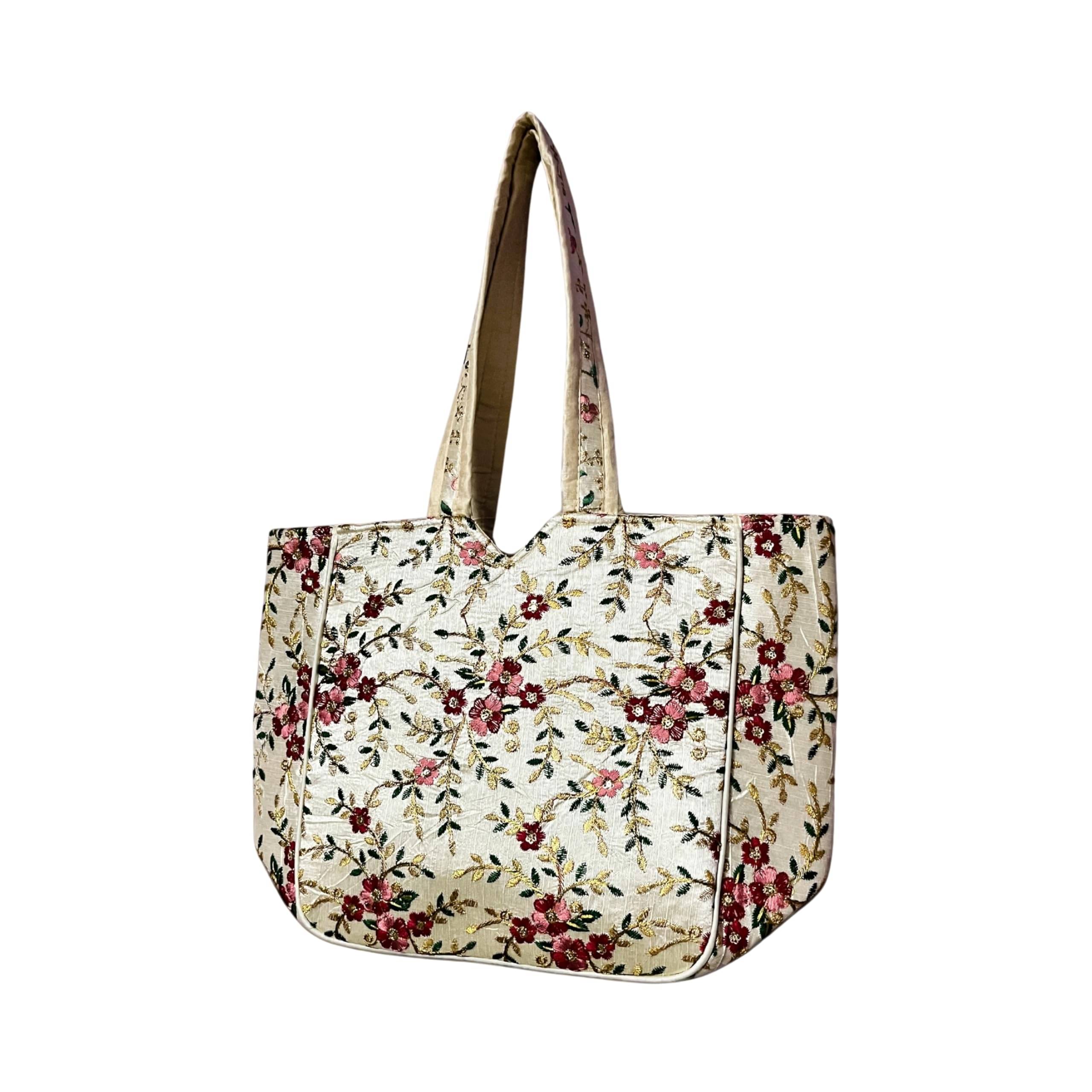     			SUTLIYAN Tote Bag Jute Set of 1 ( Off White )