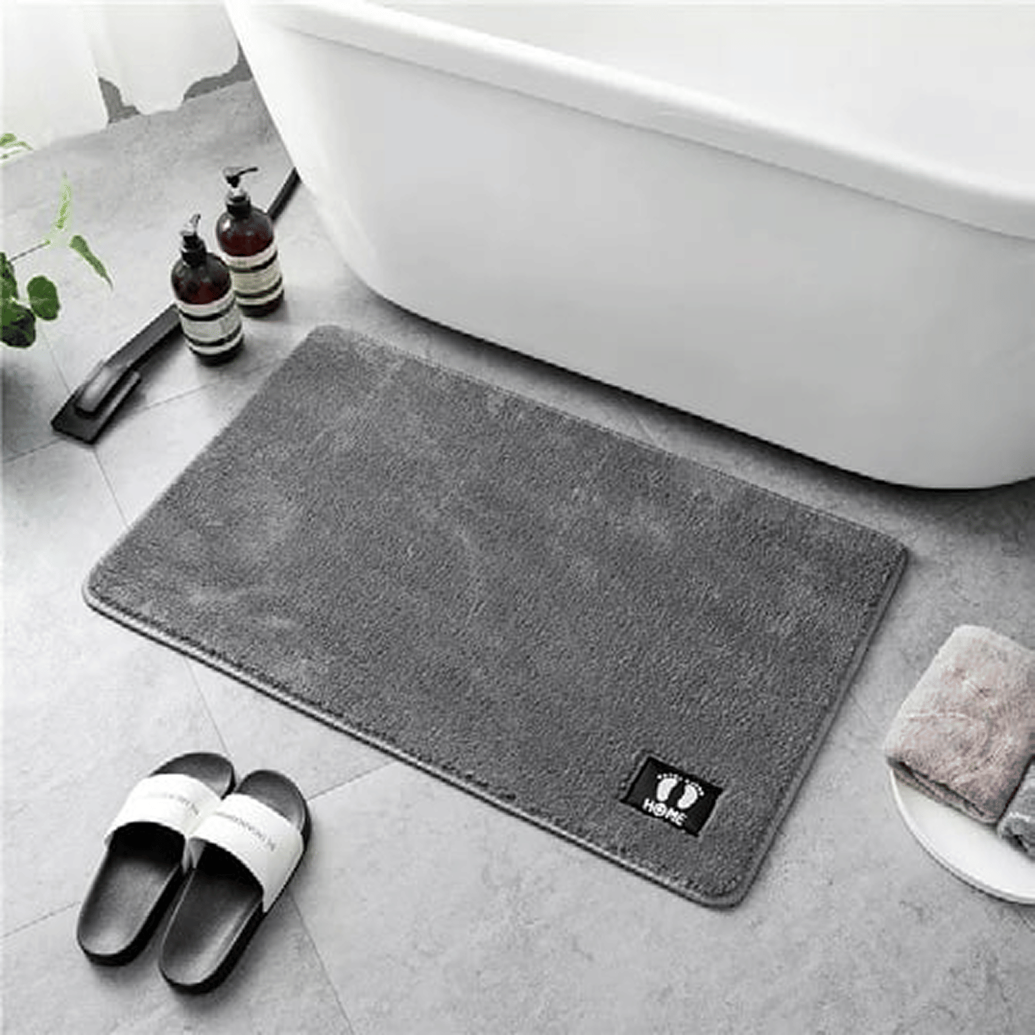     			Savariya Gray Cotton Floor Mat ( Pack of 1 )