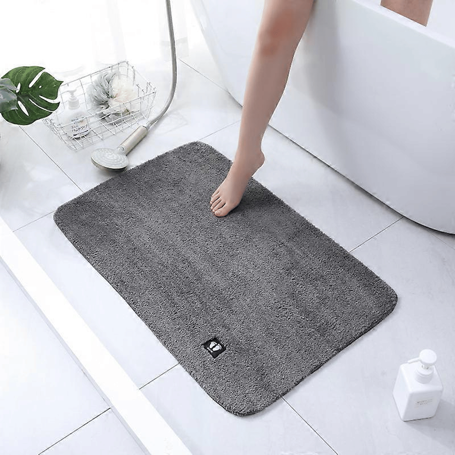     			Savariya Gray Cotton Floor Mat ( Pack of 1 )