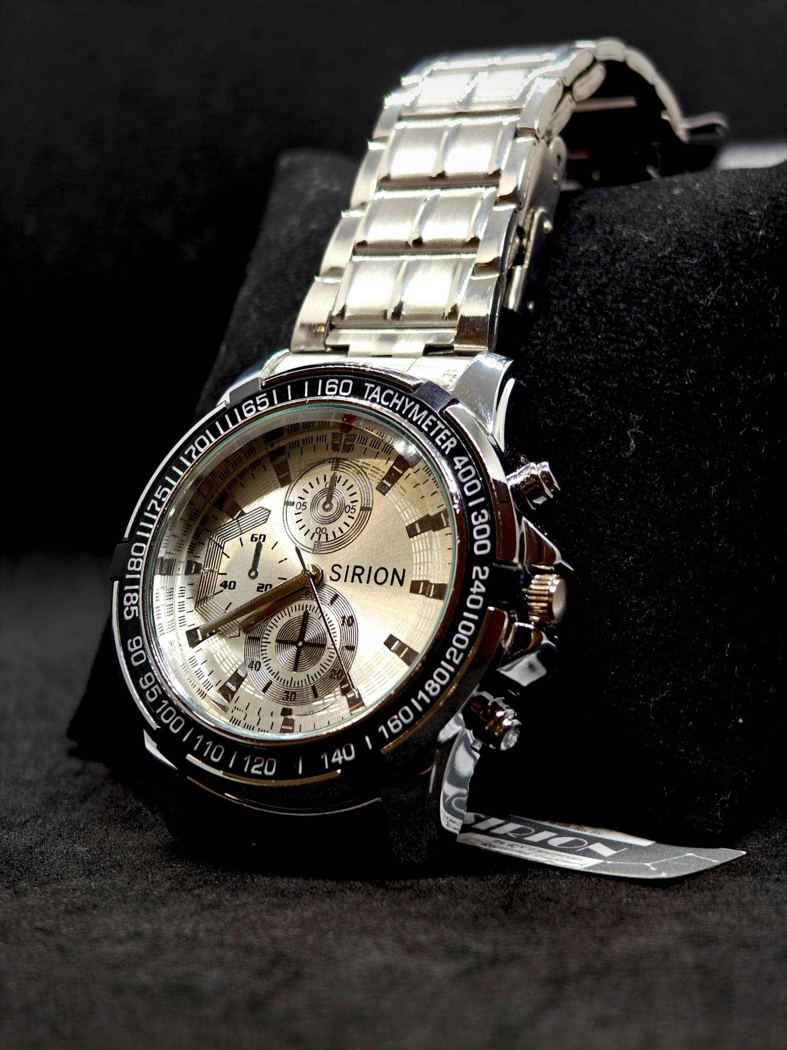     			Sirion Silver Stainless Steel Analog Men's Watch