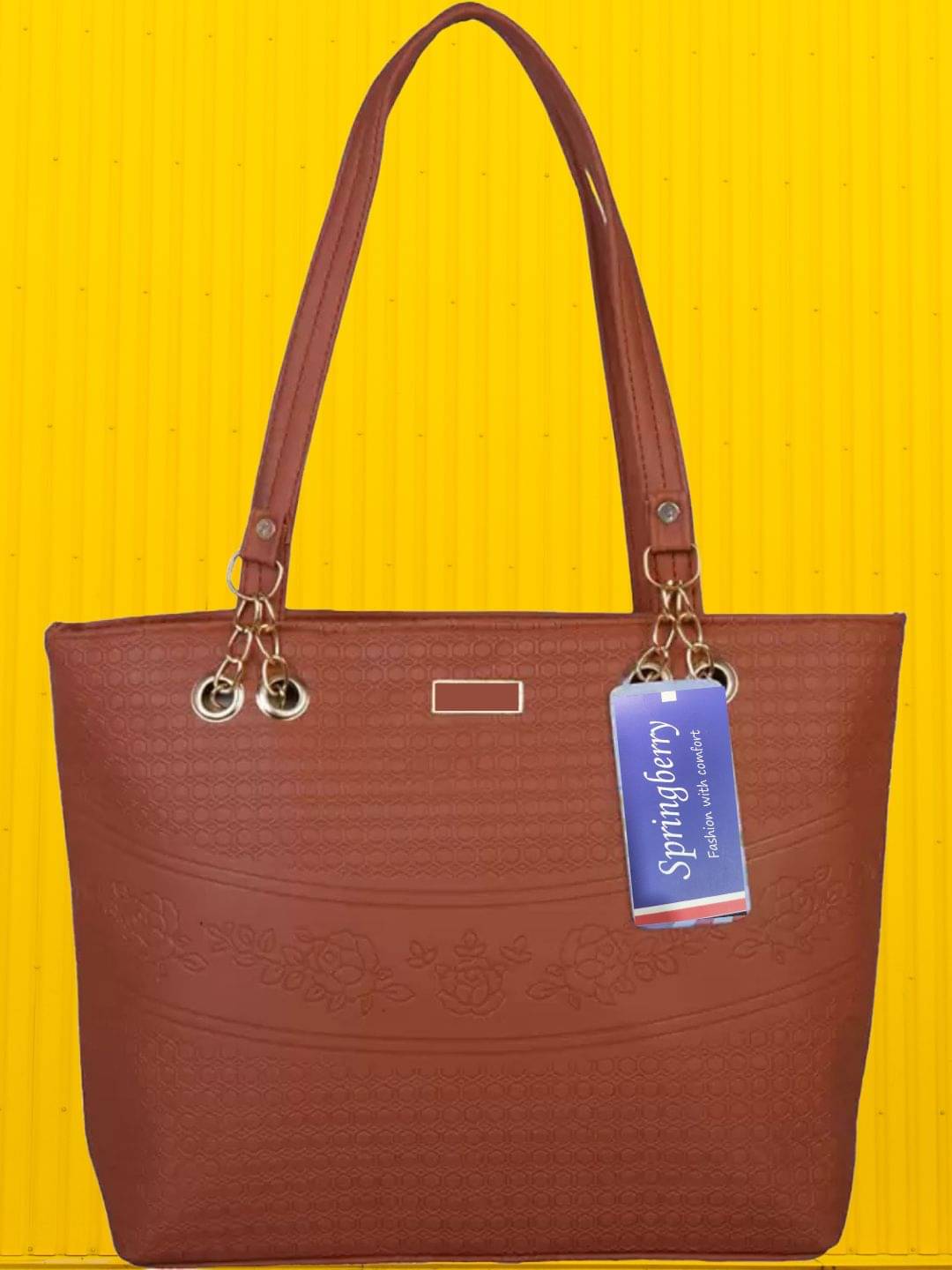     			Springberry Tote Bag PU Set of 1 ( Tan )