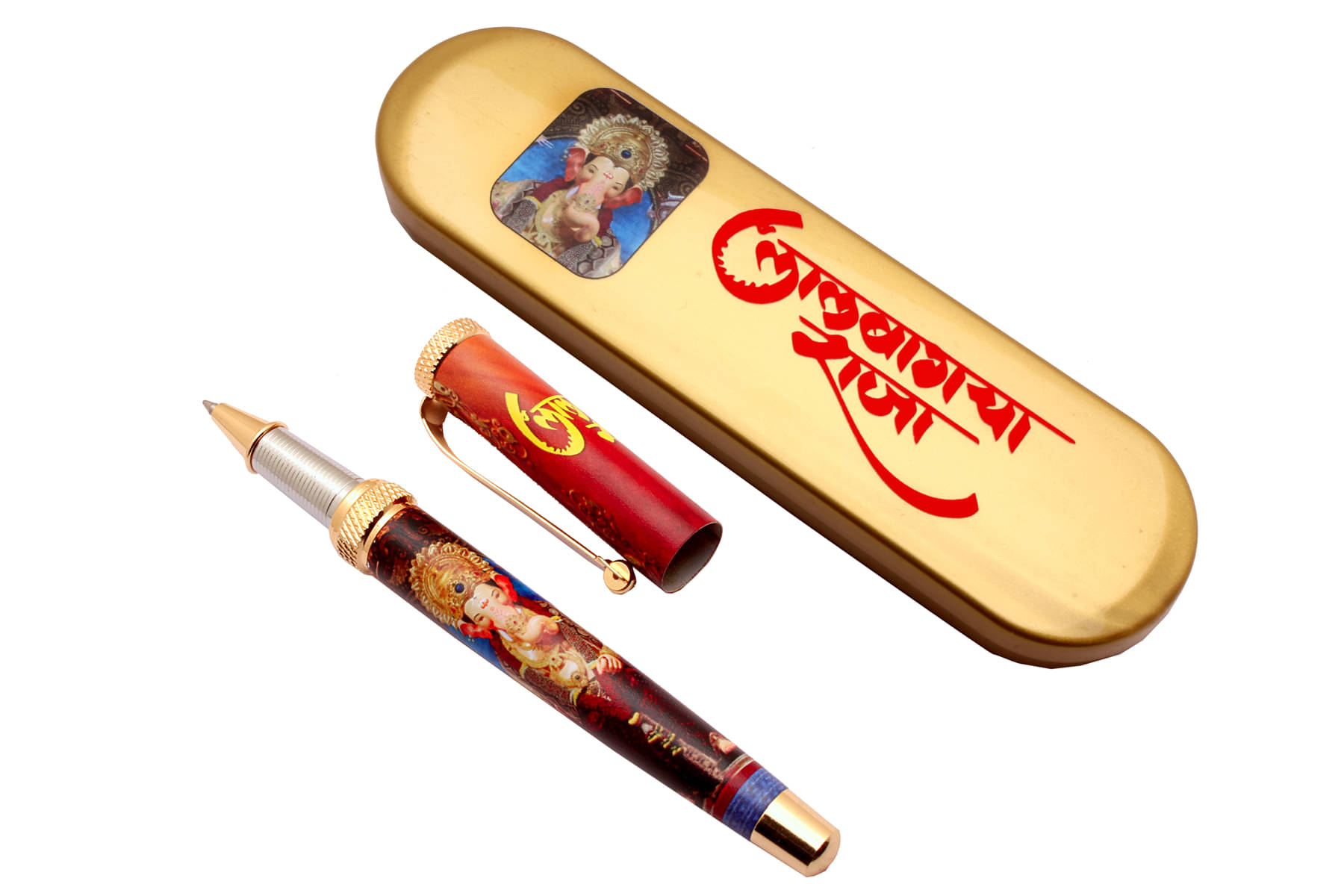     			Srpc Lord Ganesha Lalbaugcha Raja Rollerball Pen With Box