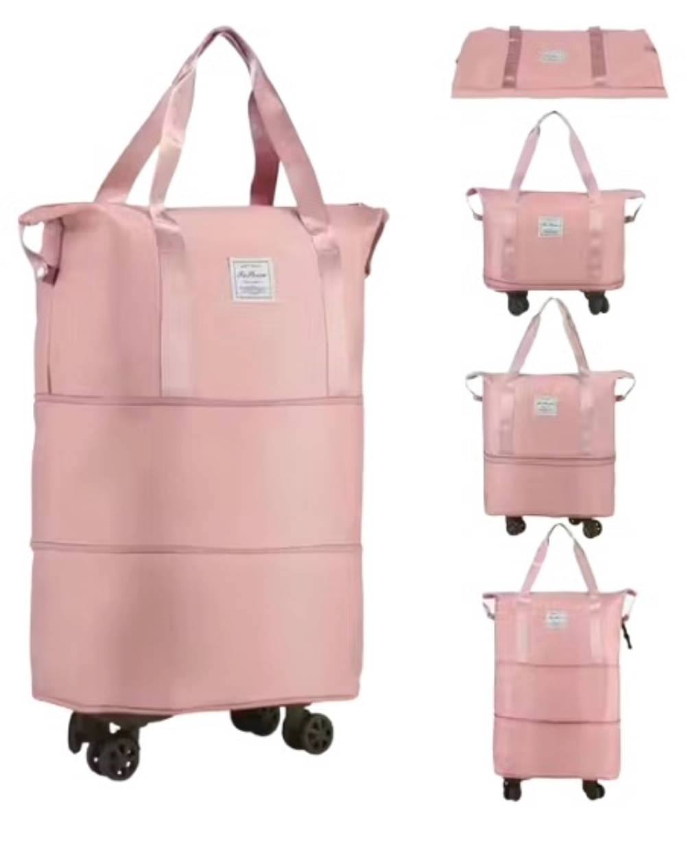     			Sunvika House 66 Ltrs Pink Fabric Duffle Trolley