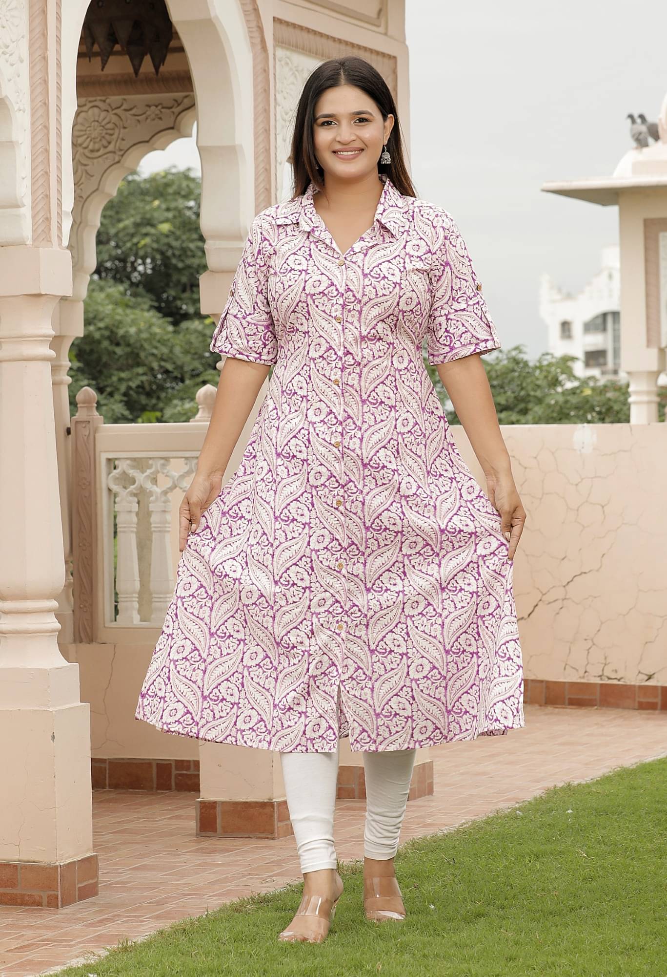     			Tankirti Women Cotton Printed A-line Kurti ( Pink )