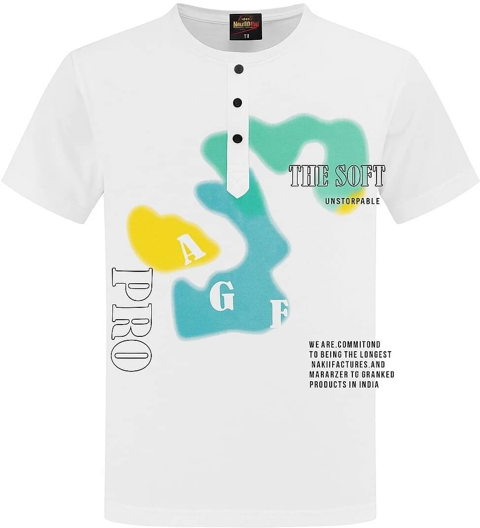 Tees And Tones Men Cotton Blend Regular Fit Printed T-Shirt ( White )     			Tees And Tones Men Cotton Blend Regular Fit Printed T-Shirt ( White )