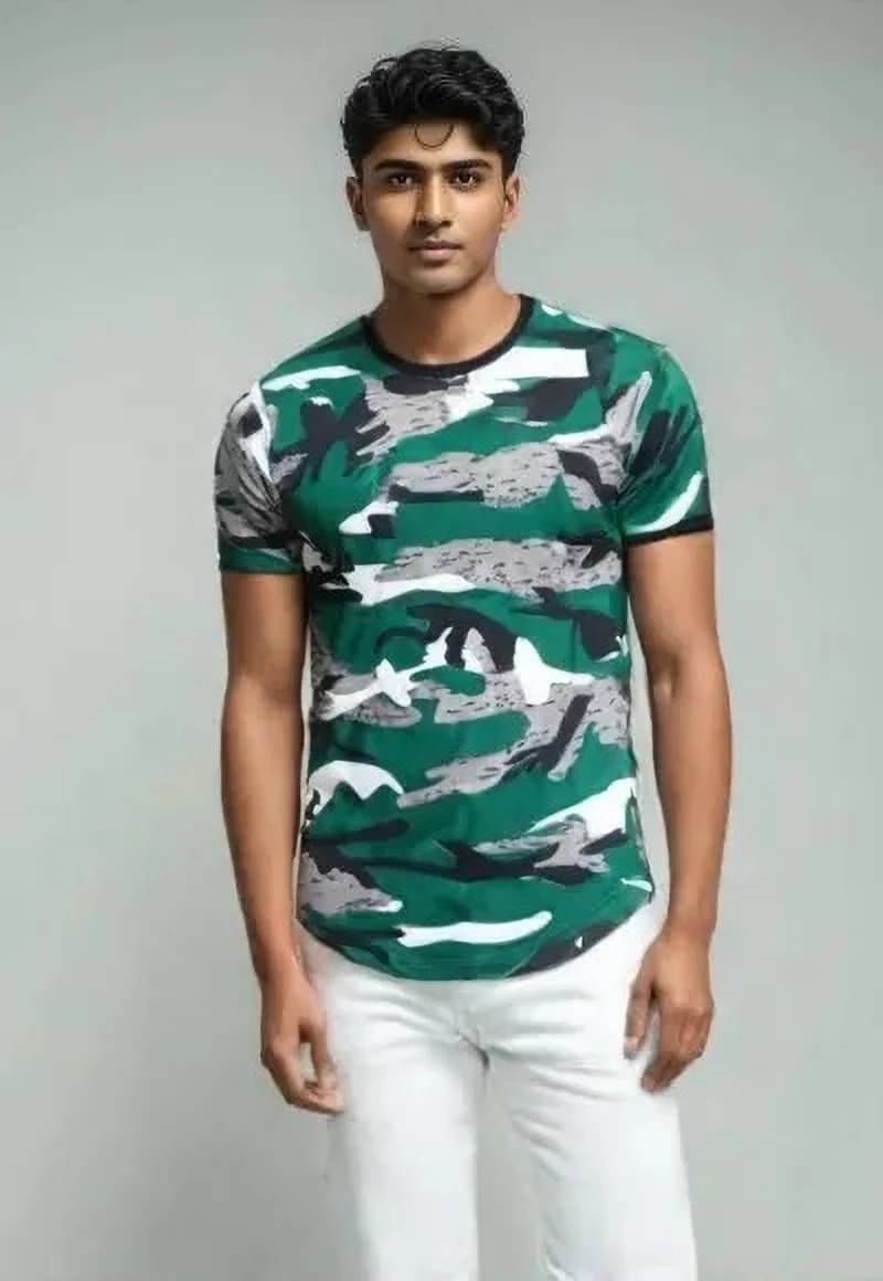 Tees And Tones Men Cotton Blend Regular Fit Printed T-Shirt ( Green ) Tees And Tones Men Cotton Blend Regular Fit Printed T-Shirt ( Green )