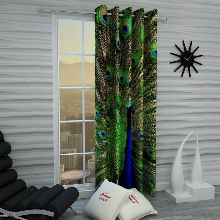     			Tramb Abstract Room Darkening Eyelet Curtain 5 ft ( Pack of 1 ) - Multi Color