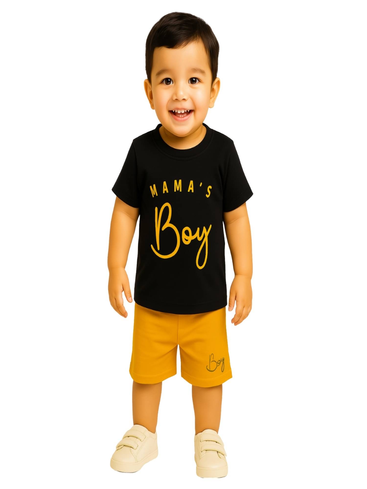 TrendInks Pack of 1 Baby Boys Cotton T-Shirt & Shorts Set ( Black ) TrendInks Pack of 1 Baby Boys Cotton T-Shirt & Shorts Set ( Black )