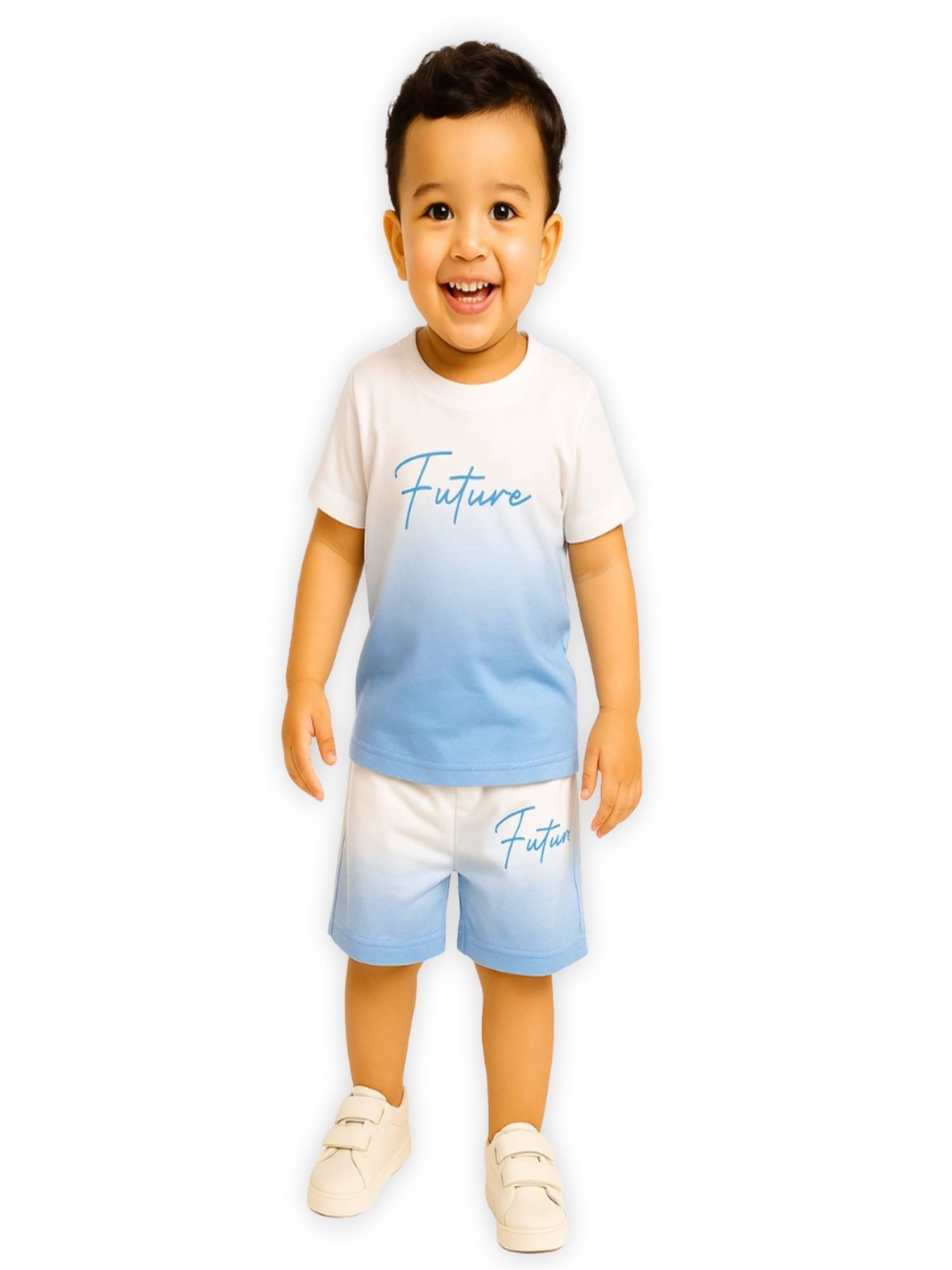 TrendInks Pack of 1 Baby Boys Cotton T-Shirt & Shorts Set ( White ) TrendInks Pack of 1 Baby Boys Cotton T-Shirt & Shorts Set ( White )