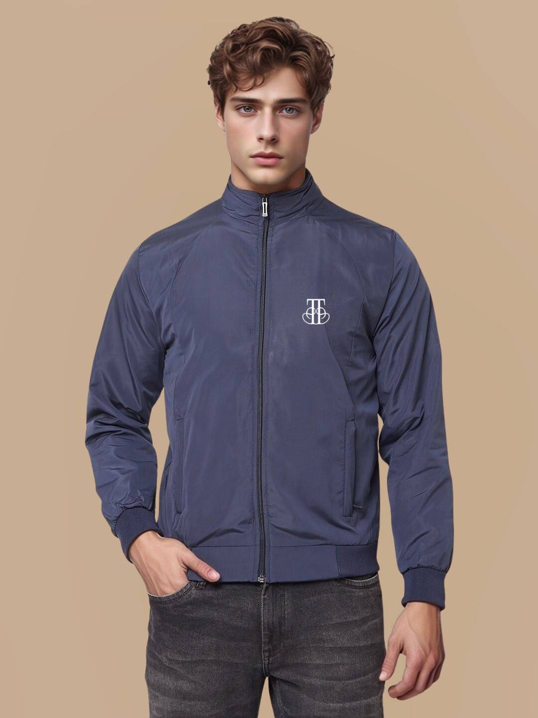 TrendsTalk Nylon Men's Windcheater Jacket - Navy ( Pack of 1 )     			TrendsTalk Nylon Men's Windcheater Jacket - Navy ( Pack of 1 )