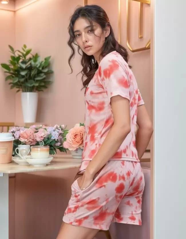     			True Westies Hosiery Printed Women Top with Shorts ( Orange )