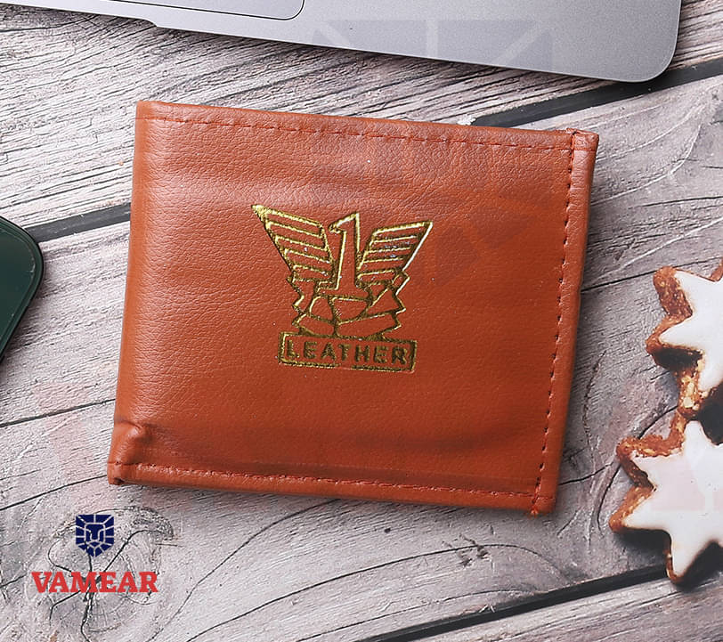     			VAMEAR EXCLUSIVE Faux Leather Solid Men's Two Fold Wallet,Regular Wallet With 6 Slots For Card ( Tan , Pack of 1 )