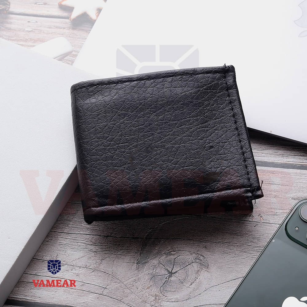     			VAMEAR EXCLUSIVE Faux Leather Solid Men's Two Fold Wallet,Regular Wallet With 6 Slots For Card ( Black , Pack of 6 )