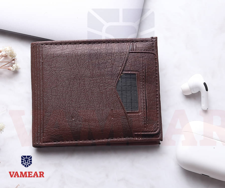     			VAMEAR EXCLUSIVE Faux Leather Solid Men's Two Fold Wallet,Regular Wallet With 6 Slots For Card ( Brown , Pack of 1 )