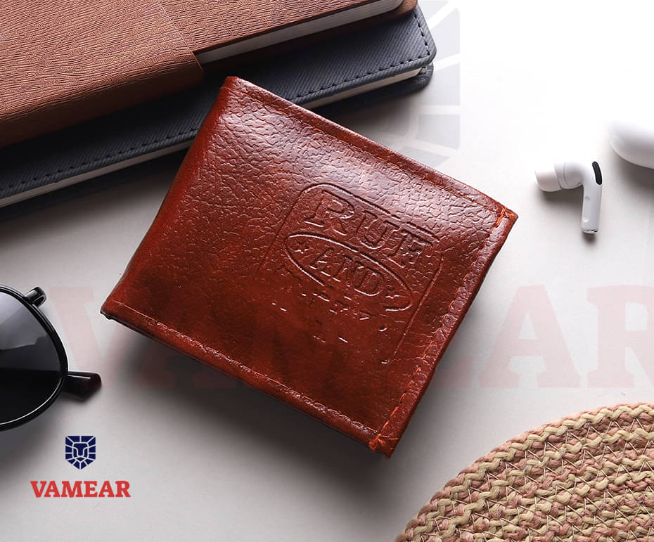     			VAMEAR EXCLUSIVE Faux Leather Solid Men's Two Fold Wallet,Regular Wallet With 1 Slot For Card ( Tan , Pack of 1 )