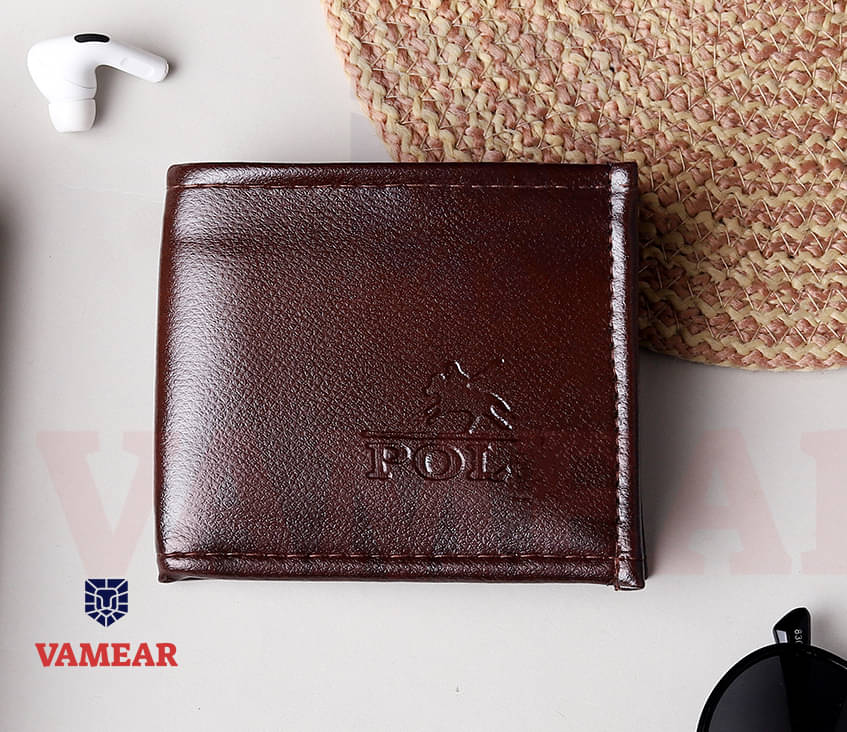     			VAMEAR EXCLUSIVE Faux Leather Solid Men's Two Fold Wallet,Regular Wallet With 6 Slots For Card ( Brown , Pack of 1 )
