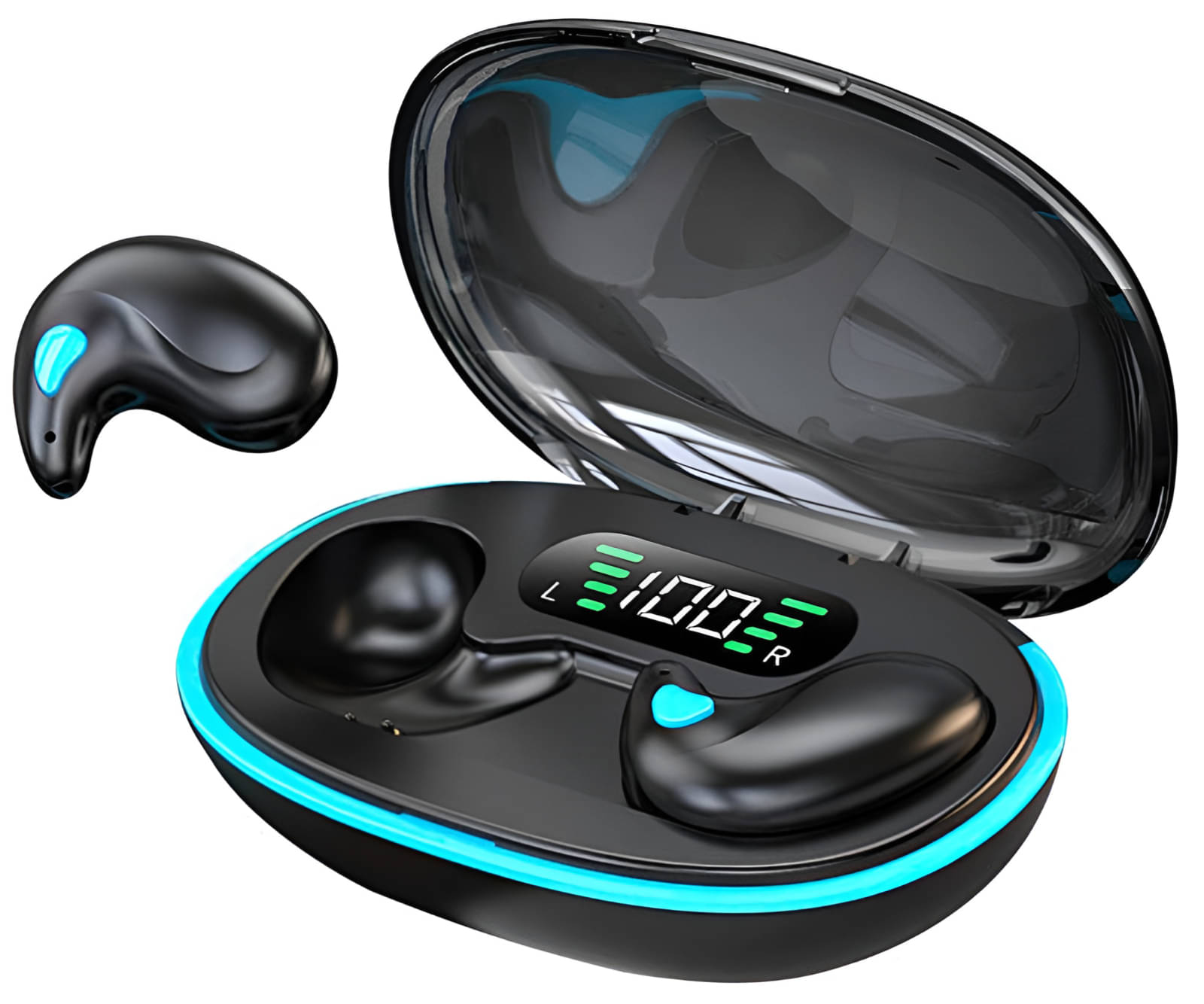     			VERONIC S55 OWS Bluetooth Open Ear Wireless Sleeping Earbuds, BT5.4 Headphones, Button Control & Type-C Fast Charging, ENC Call Noise Reduction, Ideal for Sleeping, Meditation and Entertainment.