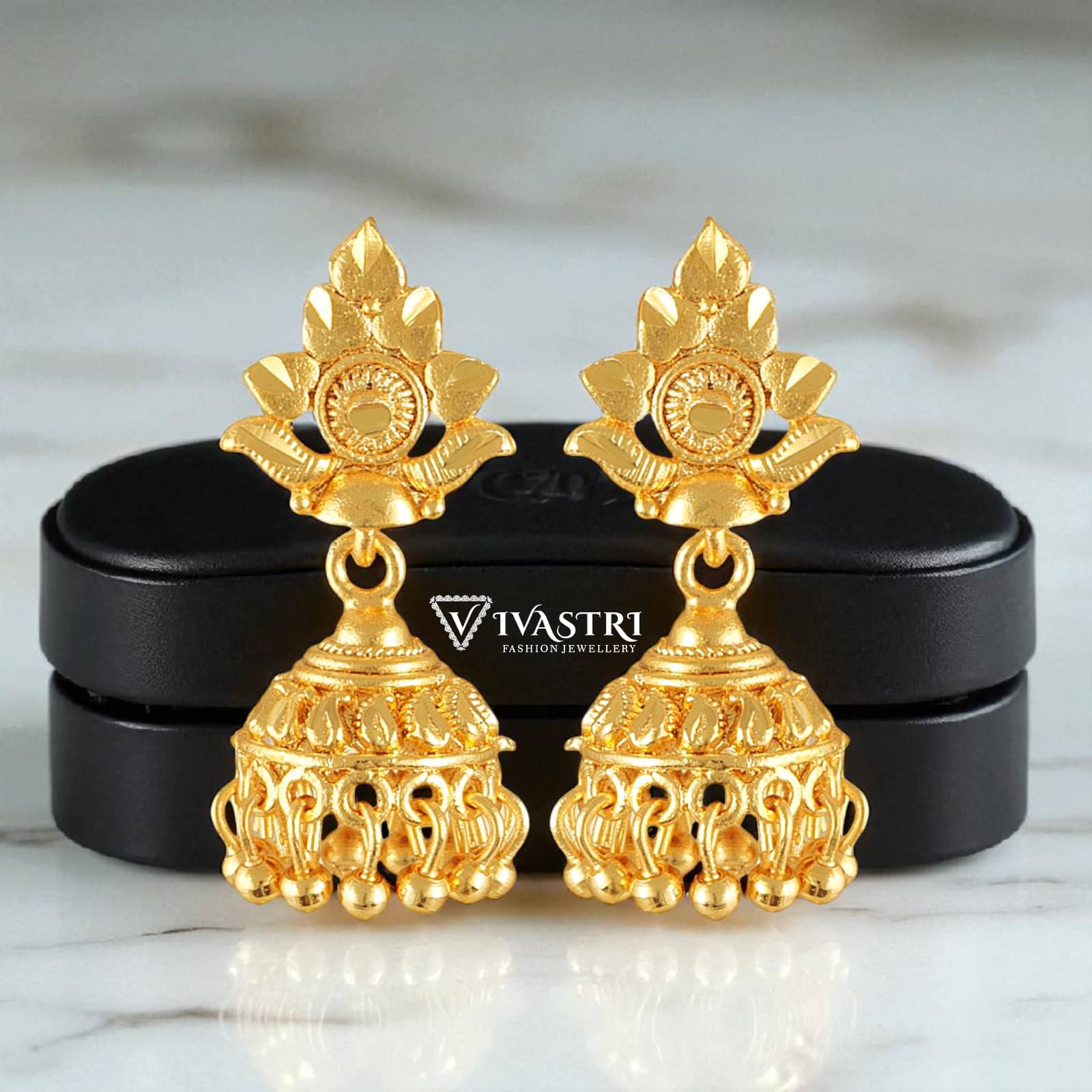 VIVASTRI Golden Jhumki Earrings ( Pack of 1 ) - Earrings | Buy online on ZillyBuy