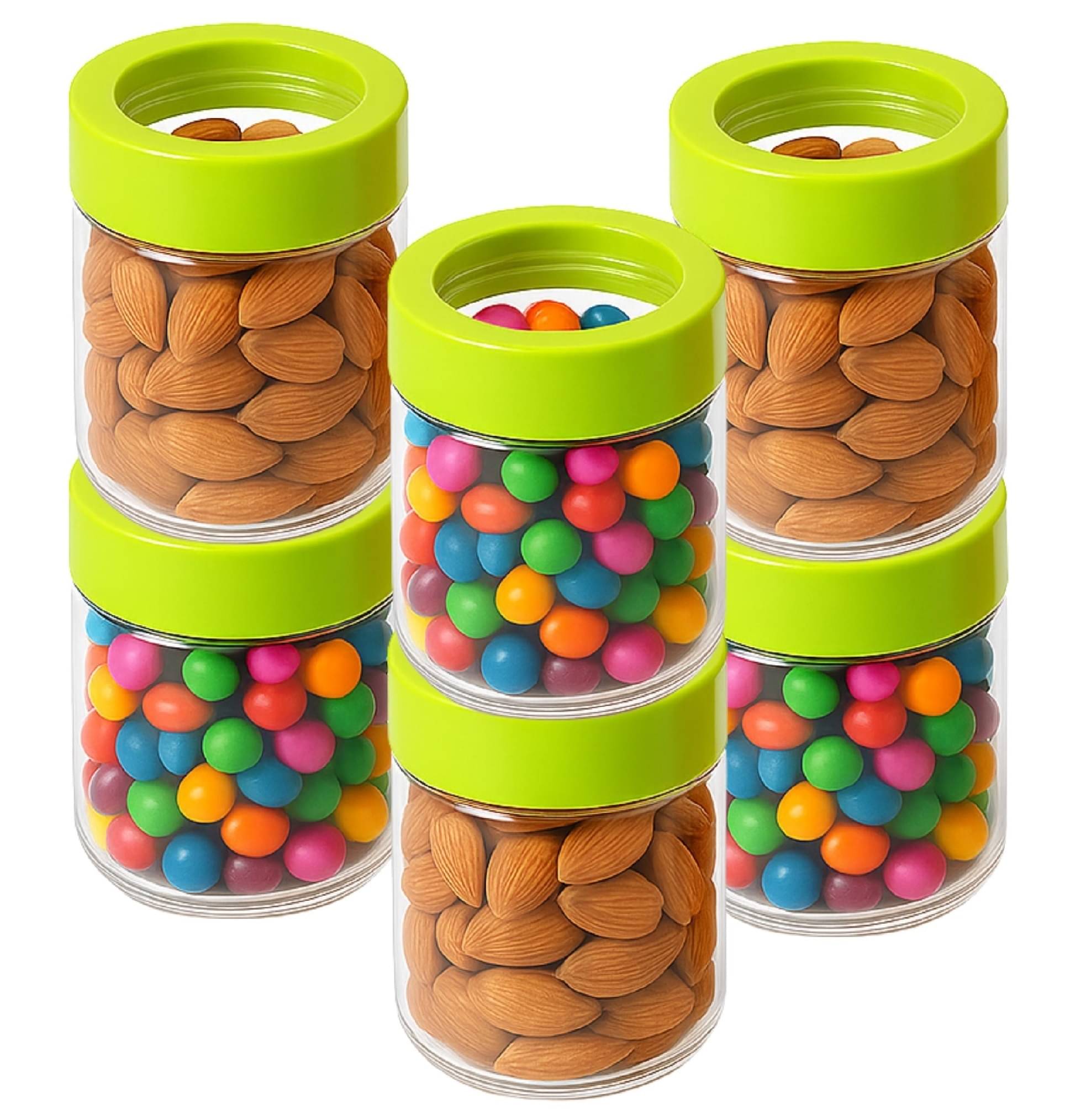 VRISTO Grocery Container Plastic Green Tea/Coffee/Sugar Container ( Set of 6 ) VRISTO Grocery Container Plastic Green Tea/Coffee/Sugar Container ( Set of 6 )
