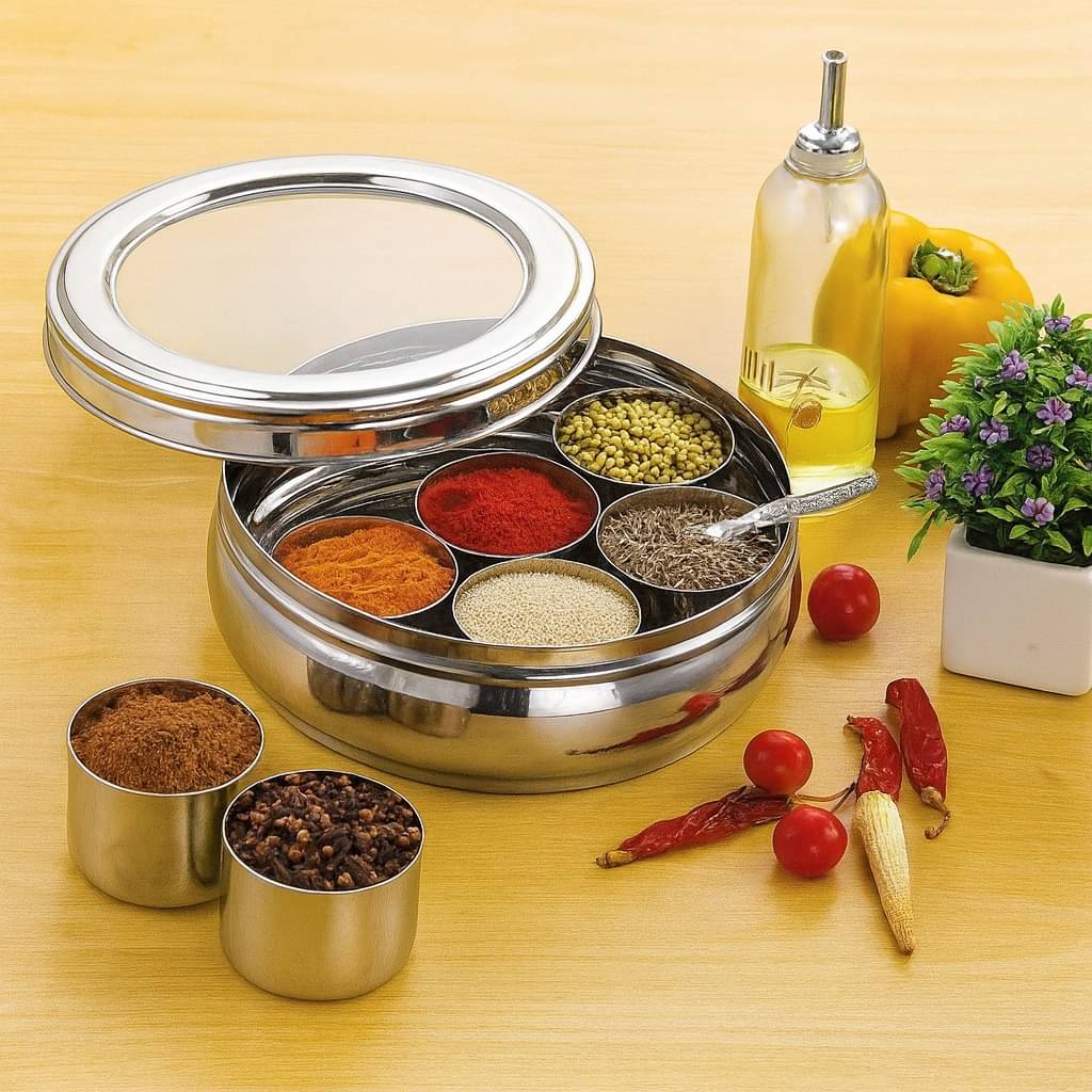     			Visaxmi Steel Silver Spice Container ( Set of 7 )