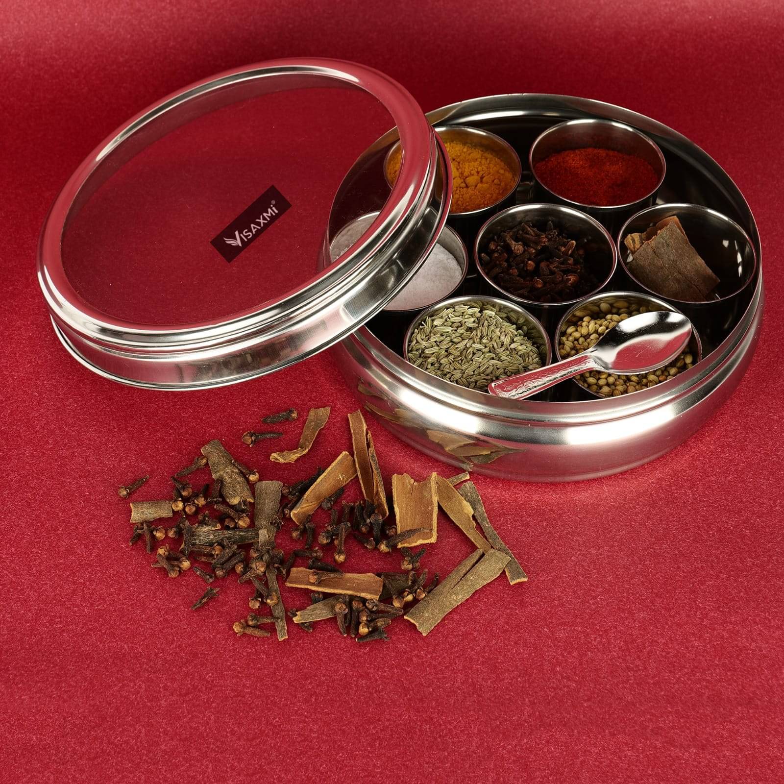     			Visaxmi Steel Silver Spice Container ( Set of 7 )