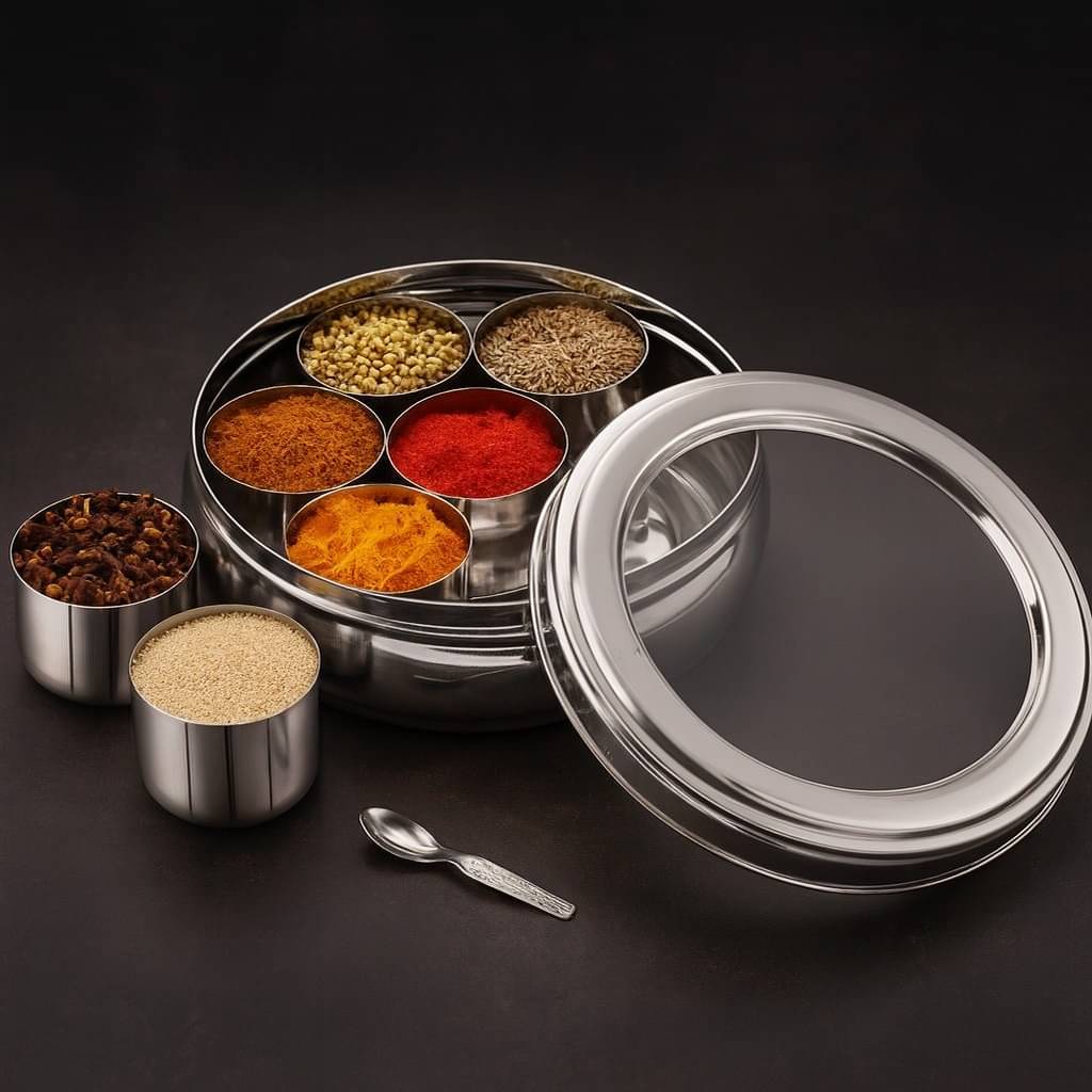     			Visaxmi Steel Silver Spice Container ( Set of 7 )