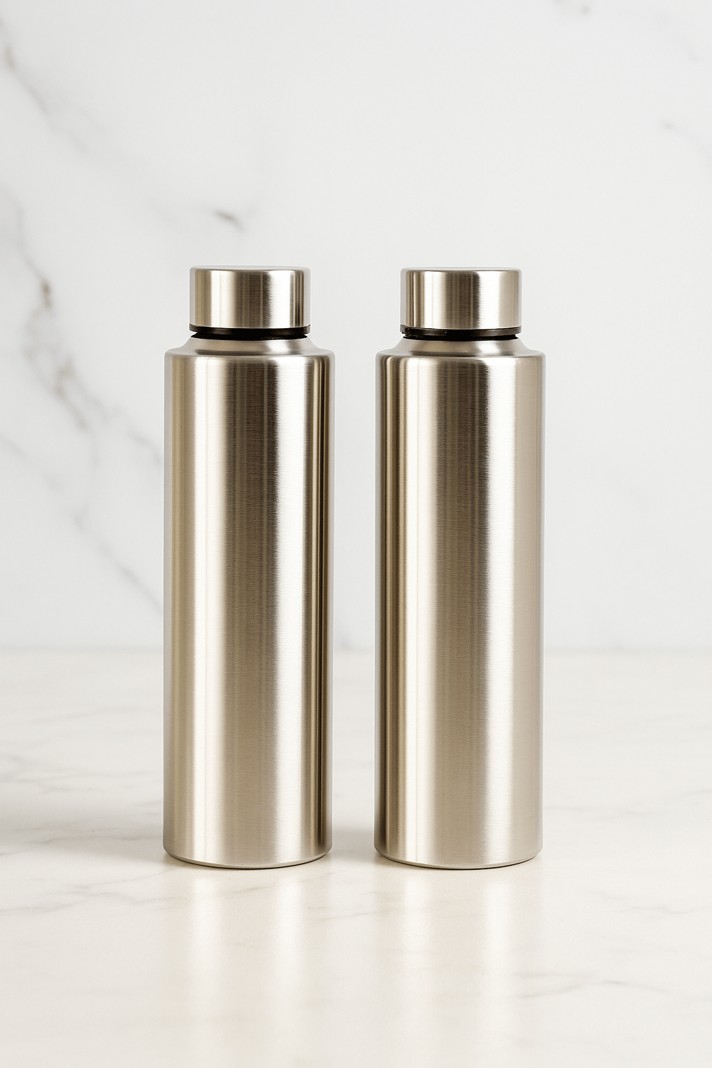 Visaxmi Steel Water Bottle Silver Steel Fridge Water Bottle 1000 mL ( 2 )