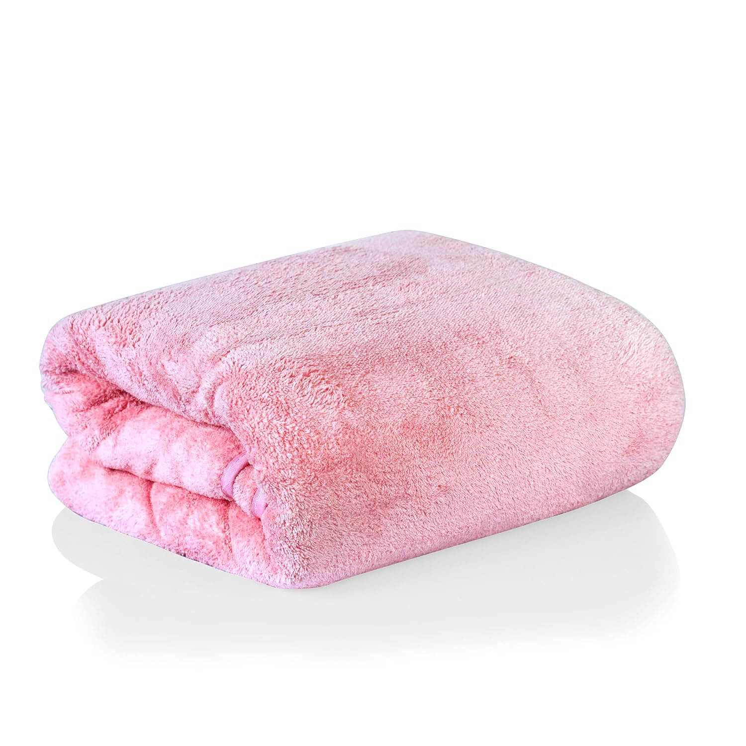     			Vyakom Pack of 1 Microfibre 500 -GSM Bath Towel ( Light Pink )