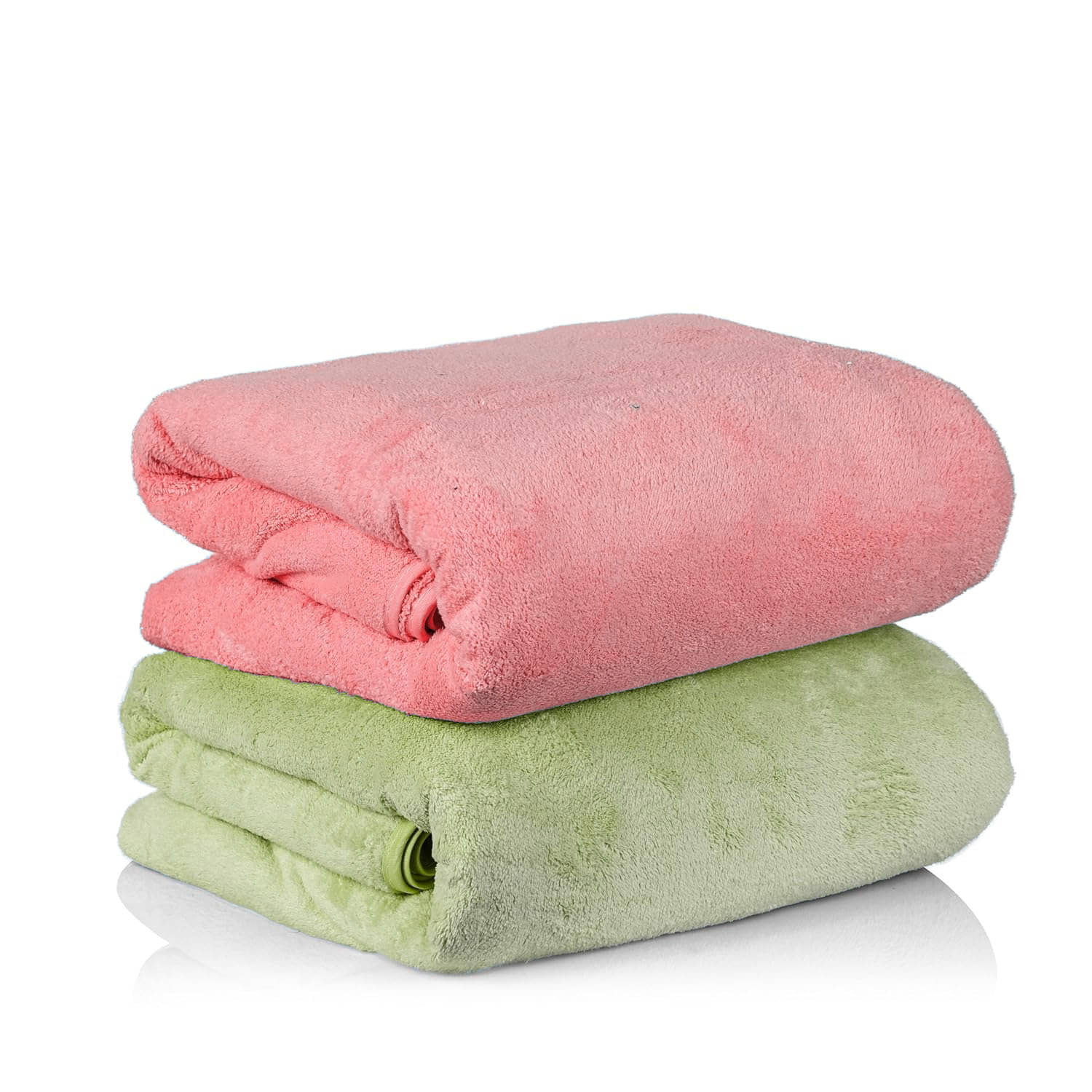     			Vyakom Pack of 2 Microfibre 500 -GSM Bath Towel ( Light Pink )