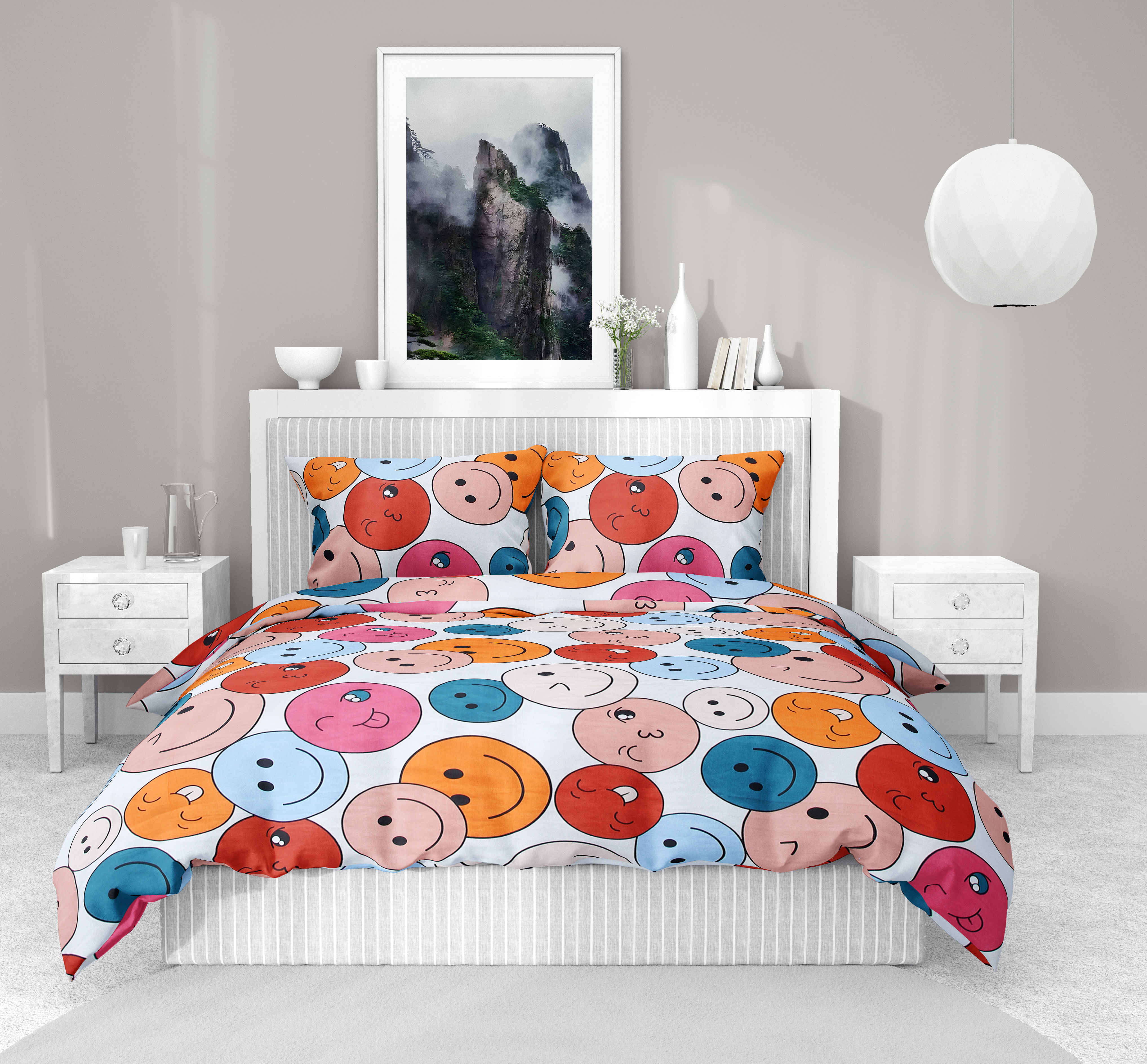     			Wholesale india Cotton 1 Double Bedsheet with 2 Pillow Covers ( Orange )