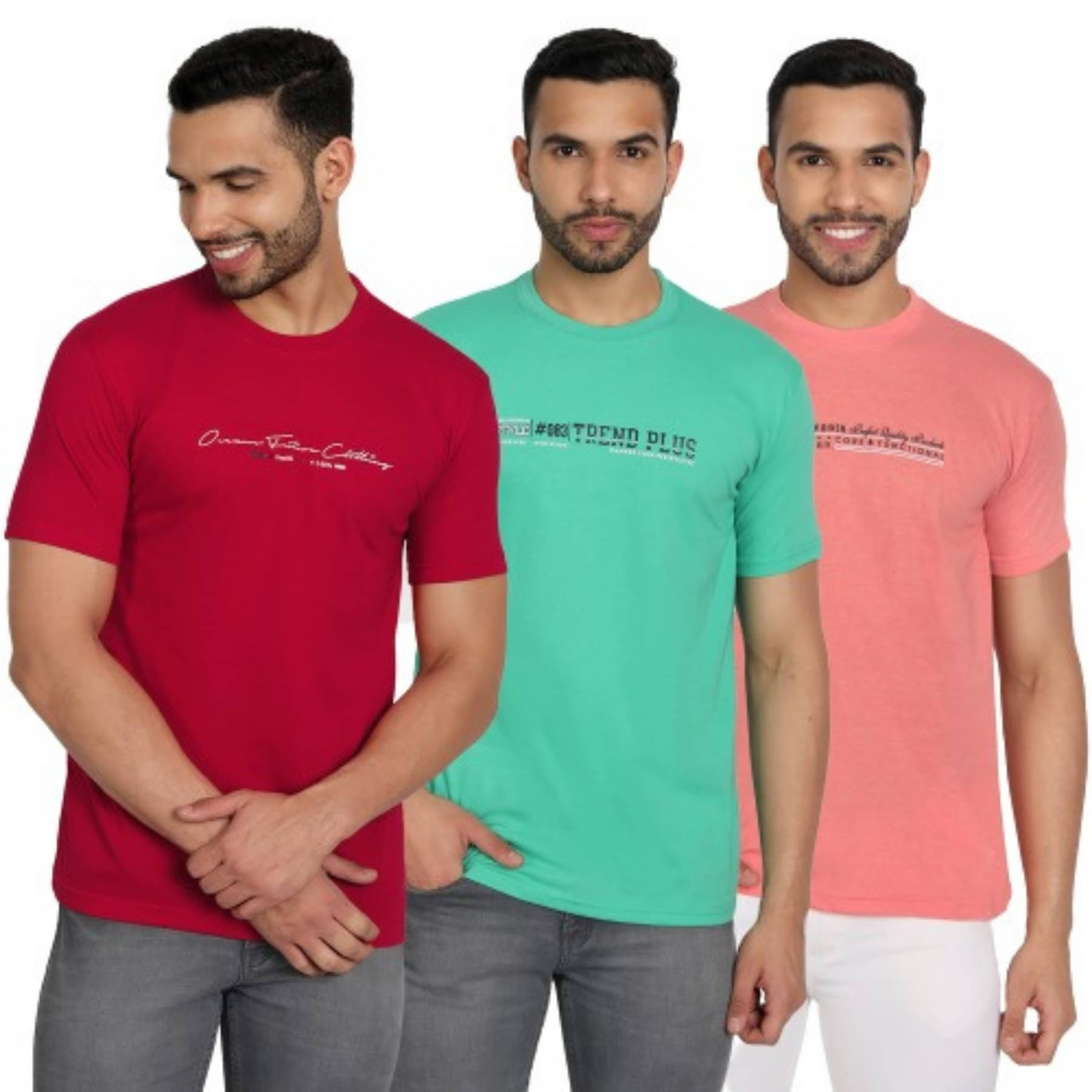    			ZEFFORA Men Cotton Blend Regular Fit Solid T-Shirt ( Multicolor13 )