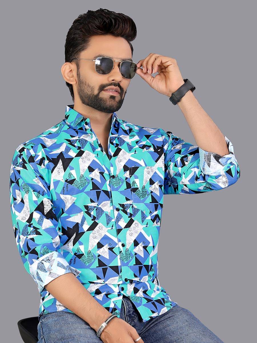     			adwynpeter 100% Cotton Regular Fit Printed Full Sleeves Men's Casual Shirt - Multicolor 13 ( Pack of 1 )