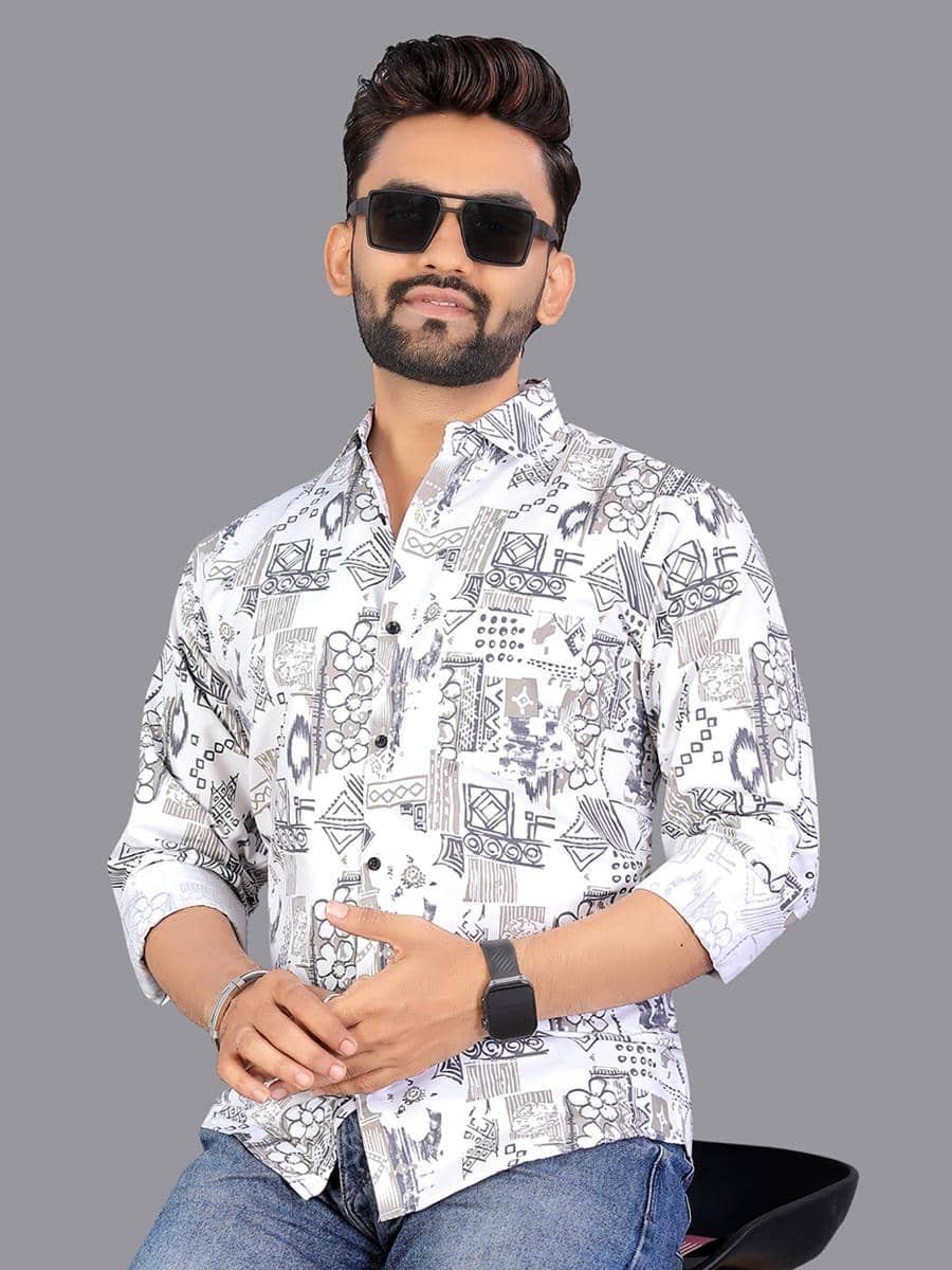 adwynpeter 100% Cotton Regular Fit Printed Full Sleeves Men's Casual Shirt - Multicolor 9 ( Pack of 1 )