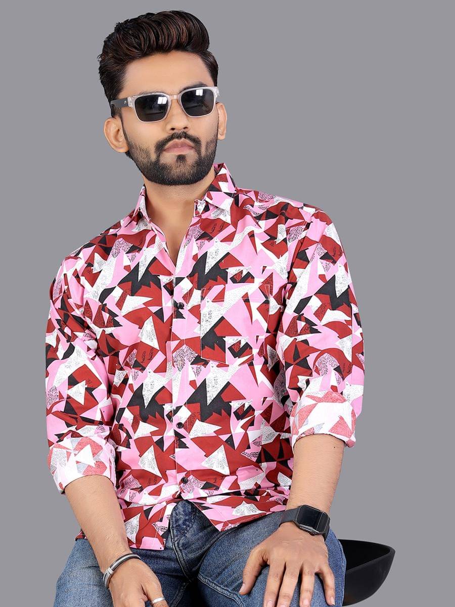 adwynpeter 100% Cotton Regular Fit Printed Full Sleeves Men's Casual Shirt - Red ( Pack of 1 ) adwynpeter 100% Cotton Regular Fit Printed Full Sleeves Men's Casual Shirt - Red ( Pack of 1 )