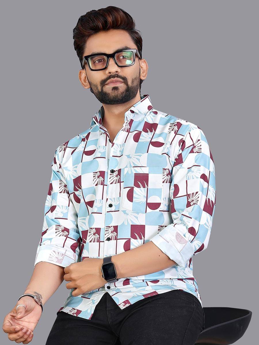    			adwynpeter 100% Cotton Regular Fit Printed Full Sleeves Men's Casual Shirt - Multicolor 4 ( Pack of 1 )